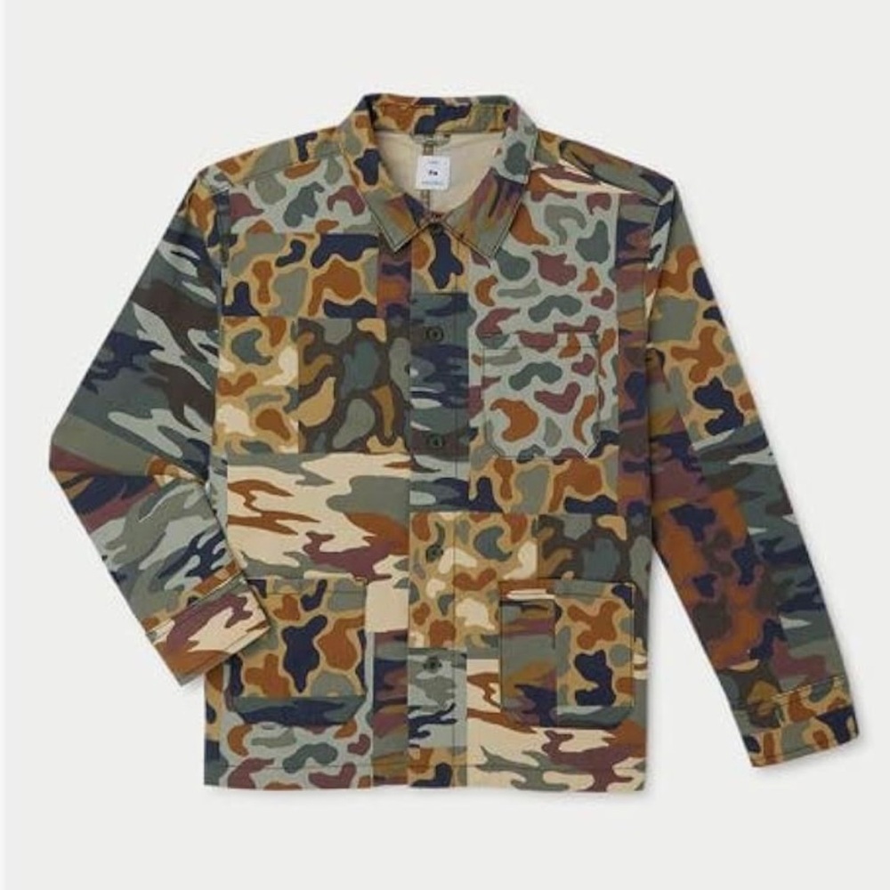 FREE ASSEMBLY ~ Desert Camel Camo Patchwork Chore Jacket ~ Youth L (10/12) - Picture 7 of 12